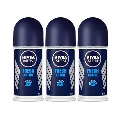 Nivea Men Anti-Perspirant Roll-On Fresh Active, 48 Hour Protection, Ocean...