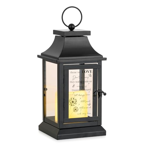 Romadedi Memorial Gifts Candle Lantern - LED Grave Lantern Sympathy Funeral Remembrance Bereavement Condolence Gift for Loss of Loved One Mom Dad Husband Son Pet Lovers