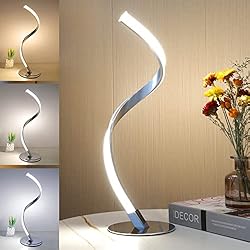 Ofertas Lamparas Conforama LED Lámpara de Mesita Regulable, Espiral Lámpara de Noche, Aluminio Moderna Decoración Lámpara de Mesa con Control Tactil, 3000K-5000K (Blanco Cálido/Natural/Frío)para Sala de Estar Oficina Dormitorio