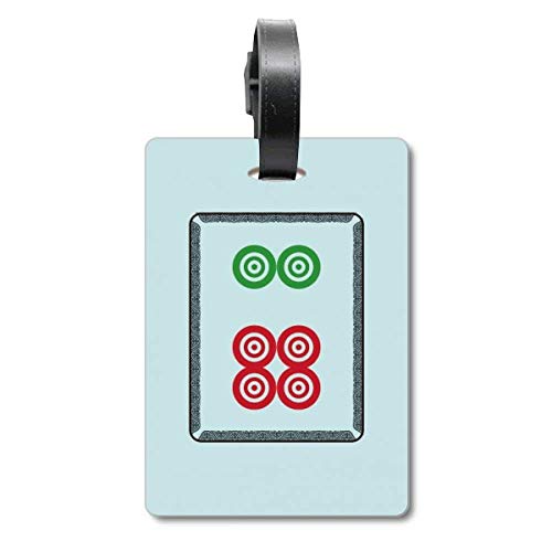Valise étiquette bagage Mahjong Cercle à pois 6 carreaux pour sac à dos
