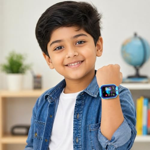 Image of SeTracker M1 Kids Smartwatch for Boys & Girls | Calling Smart Watch for Kids | 2-Way Calling, SOS & Safe Zone Alert, Location Tracker, Camera, Voice Chat, App Control | 4G /5G SIM Supported | (Blue)
