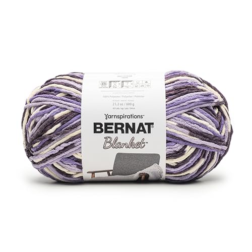 Bernat Blanket 600g Plum Harmony Yarn - 1 Pack of 600g / 21.2oz - 100% Polyester - #6 Super Bulky - 431Yards - Knitting/Crochet by Bernat - Used condition - US$28.68