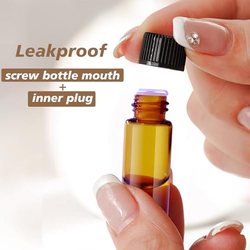Matifaner 120Packs 5ml (1/6 oz) Essential Oil Bottles Small Essential Oil Jars, 5ml Glass Bottles, Small Oil Vial Sample Bottles, Essential Oil Bottles Amber (oil-5ml) by Matifaner - Image 3