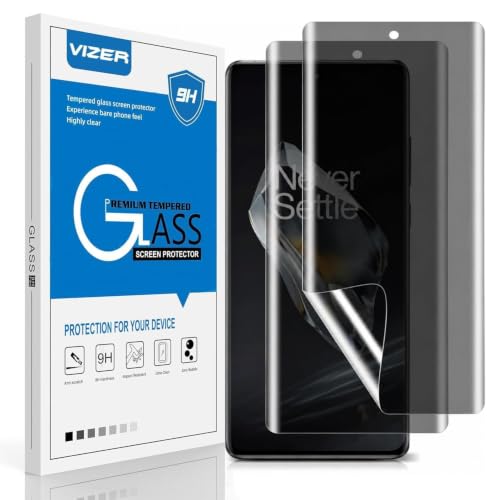Image of vizer Privacy Screen Protector for OnePlus 12 (1 Pack) | Anti-Spy Privacy Film | Full Coverage Screen Guard | Fingerprint Unlock Compatible | HD Clarity | Bubble-Free | Scratch Resistant