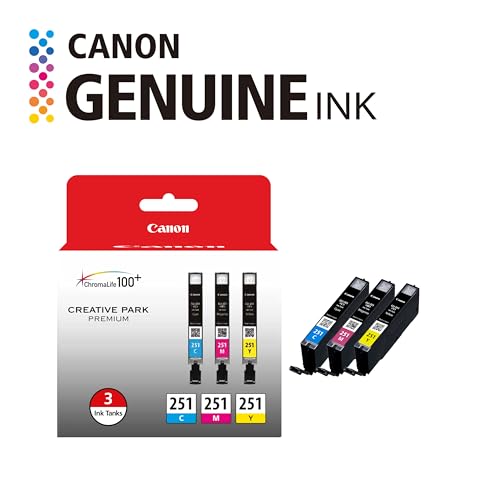 Image of Canon CLI-251 Genuine Three Color Multi Pack, Compatible with MG6320, iP7220 & MG5420, MX922, MG7120, MG6420, MG5520, iX6820, iP8720, MG7520, MG6620, and MG5620 (Optional) Printers