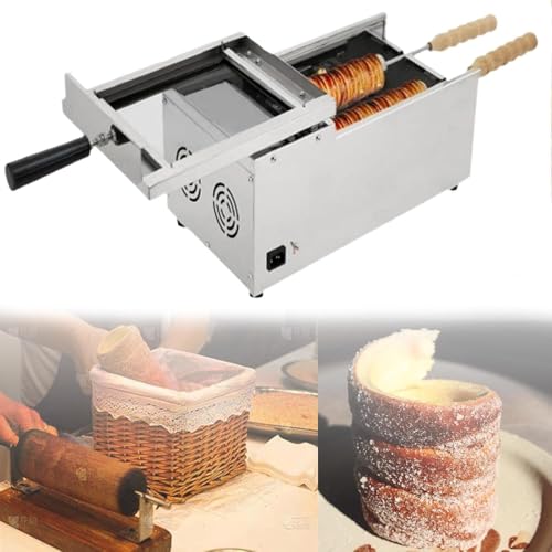 Commercial Electric Cake Roller Maker | Adjustable Temperature 50°C-300°C for Perfect Ice Cream Cones & Chimney Cakes | Ideal for Treats Preparation