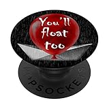 You'll Float Too Horror Movie Red Balloon Paper Ship PopSockets PopGrip: Swappable Grip for Phones &...