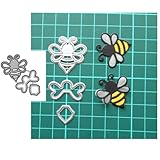 FAWENUCY Scrapbooking Die-Cuts, Happy Birthday Ballon Metal Cutting Dies for Card Making, Paper Craft Punch Template, Background Embossing Stencils, DIY Album Décor (Bees-4.5x4.3cm)