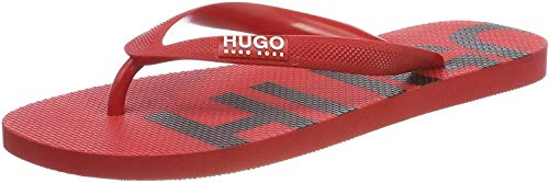 HUGO Onfire Tongs Homme claquettes de plage sandales été en caoutchouc noir