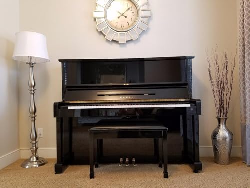 CPS Imports Ebony Grand Piano Bench Stool with Music Storage - Thumbnail 2