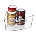 EAMAOTT Lazy Susan Organizer, Set of 4 Clear Transparent 10.2” x 9.4” x 4” Plastic Corner Kitchen Cabinet Storage Bins, 1/8 Wedge, 4