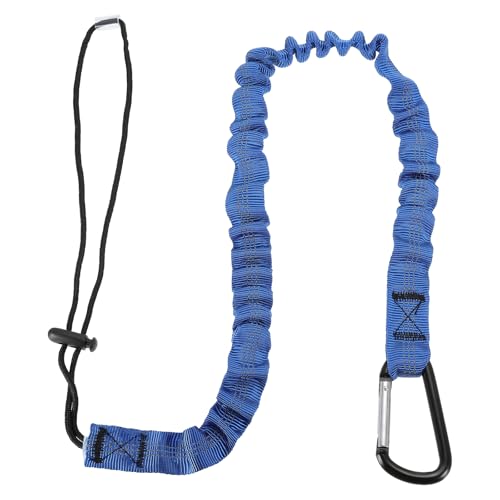 Image of MECCANIXITY Retractable Tool Lanyard 3ft with Single Aluminum Buckle and Adjustable Loop End, Maximum Weight Limit 10KG / 22lb, Safety Fall Protection Tools Leash, Blue
