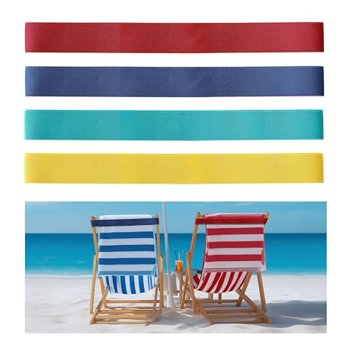 4 Pack Towel Bands Flexible and Strong Beach Towel Holder Lightweight and Easy to Store for Vacation and Travel Towel Bands for Beach Chairs and Cruise Chairs