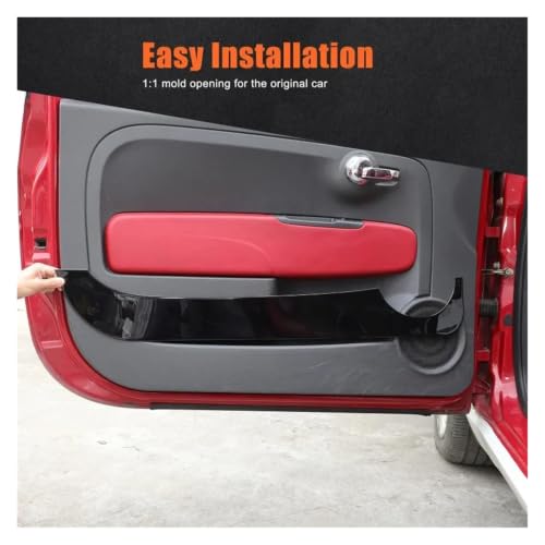 Adhesivo de puerta para Fiat 500 (2011-2019) en vinilo epoxi negro de alta resistencia 2