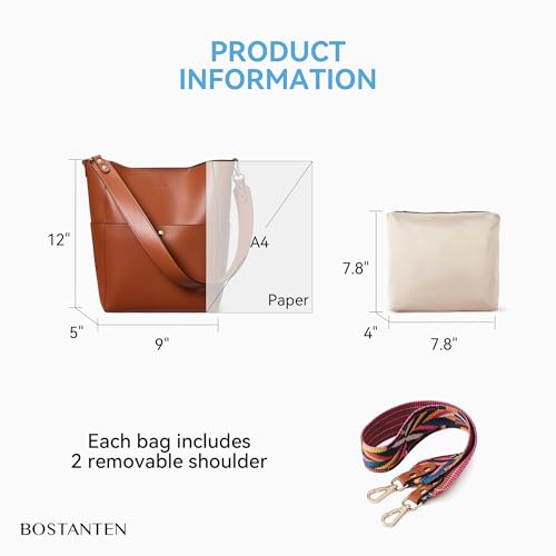 Image of BOSTANTEN Hobo Bags for Women Faux Leather Purses and Handbags Large Hobo Purse with Tassel (Purse-Sky Blue)
