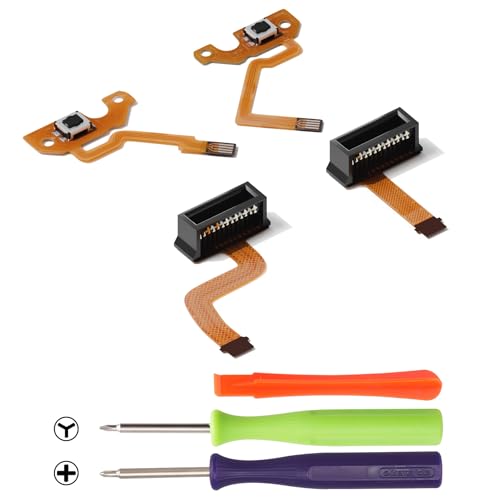 eXtremeRate ZL ZR Buttons Replacement Tactile Switches Ribbon Flex Cable for Joycon 2, Custom Left Right Controller Charging Connector Female Socket Port FPC Cable Repair Parts for Nintendo Switch 2