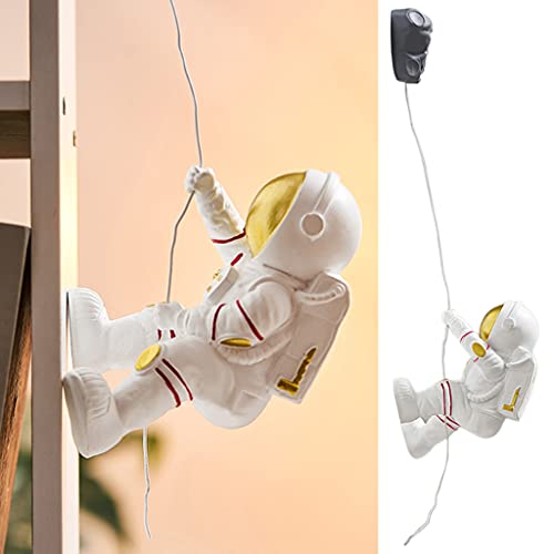 Bddalpke Modern Astronaut Wall-Mounted Resin Spaceman Miniature Figurines For Kids Boys Wall Sculpture With Hanging Rope Bedroom Office Bookshelf Wall Decor Collectible Crafts (Rock Climber) #TOP5