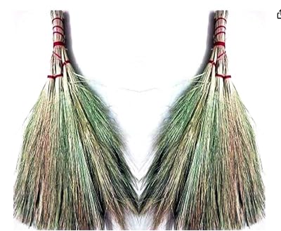 Natura Greenhouse Bhusa Dust Spill Free Broom Jhadu Jharu of Date Palm Leaf Khejur Khajur Patte Pata Handmade 31In Long Notch-Free Jhata for Home Office Temple Mandir Cleaning. Pack of 1-image-41