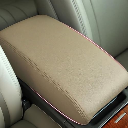 GDGZJJD Leather Car Center Console & Armrest Cover, Fit for Toyota Camry 2006 2007 2008 2009 2010 2011, Anti-Scratch Protection for Automotive Interior Accessories (Beige)