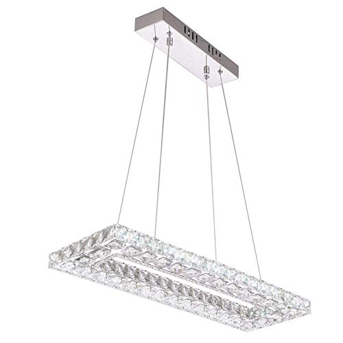 Suspension LED cristal rectangulaire luminaire suspendu salle à manger