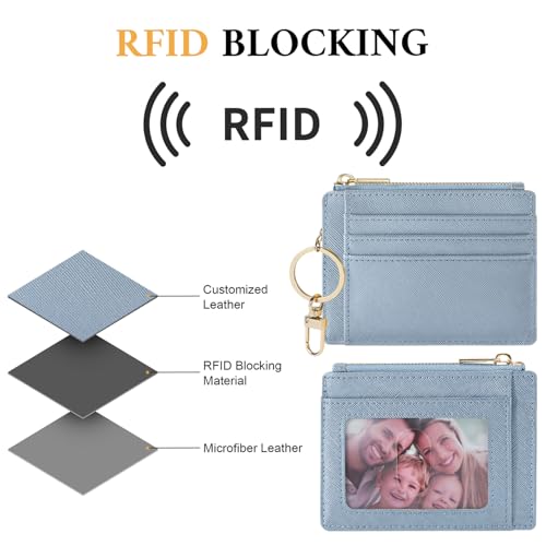 Image of Sodsay Card Case Slim Front Pocket Wallet for Women Credit Card Holder with Keychain | Slim, Front Pocket, Credit Card Holder, with Keychain