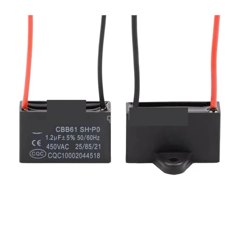 TSIOHKBS CBB61 450V Terminal Ceiling Fan Electronic Starter Running Rectangle Capacitor 0.8uf-20uf 1UF 1.2UF 1.5UF 1.8UF 2UF 2.5UF 3UF 3.5UF 4UF 4.5UF (4.75UF 40x23x32mm)