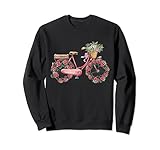 Damenfahrrad mit Blumen - Bonita idea de regalo para ciclistas, BMX, descenso y ciclistas de montaña. Regala este gran motivo de bicicleta a una amiga o novia que ama el ciclismo para un cumpleaños o Navidad.