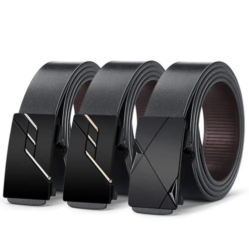 Men's Solid Color Adjustable Automatic Buckle Belt Casual Business Formal Belt2