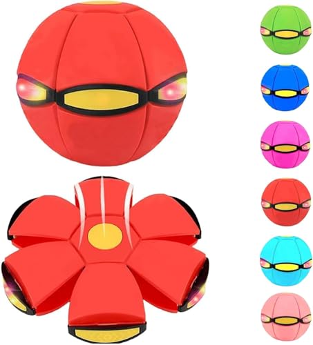 AITIDE Magic Bouncing Ball, Magic Bouncing Ball with 6 Light, Dual Form Freely Switchable, Parent-Child Interaction Suitable for Indoor & Outdoor Use (Red)