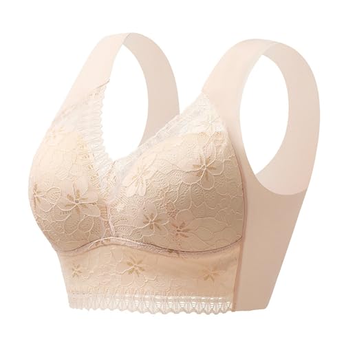 Deals Sales Today Clearance Prime only Bras for Women Sports Push Up Plus Size Wireless Underwire High Support Bralette Full Coverage Back Closure Athletic Bra Beige
