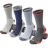 TENYSAF Wool Hiking Socks for Men - Women Lightweight Crew Merino Wool Socks with Cushion for Camping Hunting Work,4pack