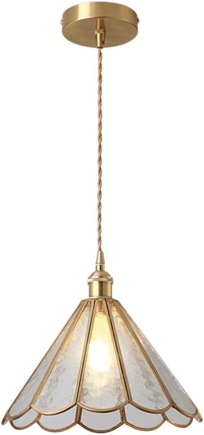 Lámpara colgante de cristal hecha a mano en latón para un techo elegante E27