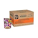 Whiskas वयस्क (1+ वर्ष) स्वादिष्ट मिक्स वेट कैट फूड असली मछली के साथ बनाया गया, चिकन विद सैल्मन वकैम सीवीड ग्रेवी में - 24 का पैक (1.68 किग्रा)