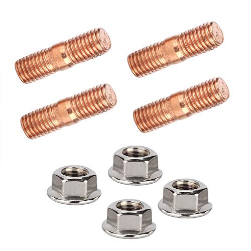 Qiilu Exhaust Stud Kit, Intake Manifold Extended Stud Studs Bolt Kit M10X1.50 Thread T3 T4 T6 Turbo Stud Kit Flange Nuts #TOP4