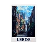 Leeds Poster auf Leinwand, Schlafzimmer, Dekoration, 