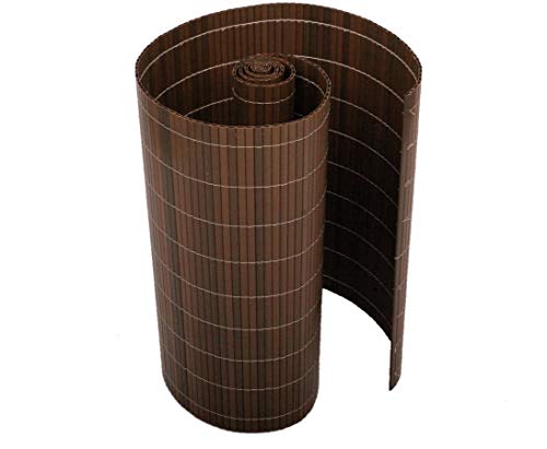 bambus-discount.com Terrassen Sichtschutz Sylt mit 140 x 300cm, nussbaum braun - PVC Sichtschutzmatte Balkon Kunststoffmatte 1,4m x 3m