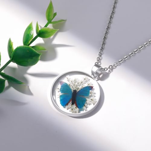Butterfly Necklace | Pressed Wildflower Necklace | Resin Necklace | Personalized | Handmand Pressed | Gift for Women 3