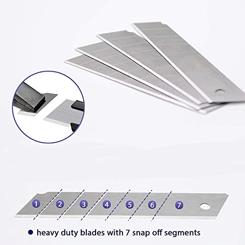 Scimaker 25Mm Heavy Duty Utility Knife, Box Cutter With 10Pcs Sk-5 Retract Blades, Snap-Off Cutters With Rubber Grip For Cardboard, Boxes, Diy Crafts #TOP6