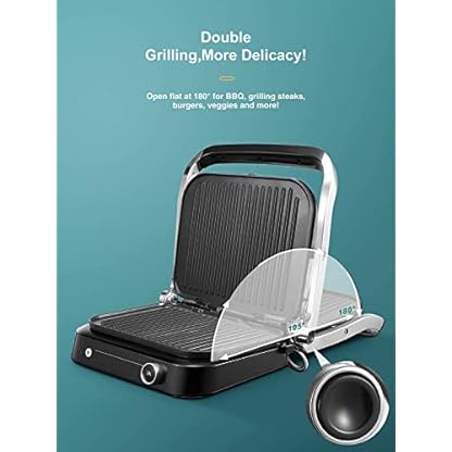 Kontaktgrill, Intelligenter Elektrogrill 2100W | 8 voreingestellte Grillprogramme | Überback-Funktion | Abnehmbare… – Bild 6