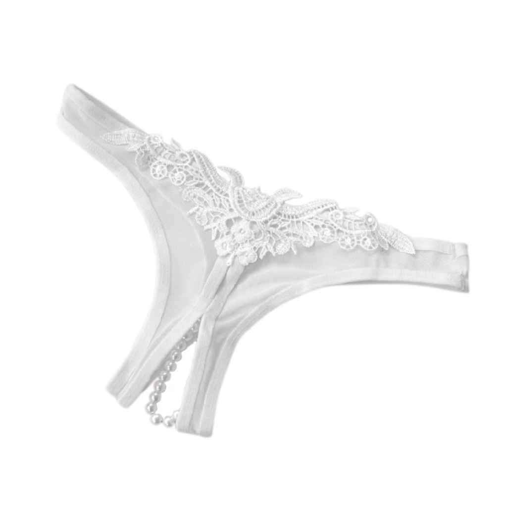 Women's White Pearly Thong Fancy G String Panty 1214WH-TH Hot Panty-image-49