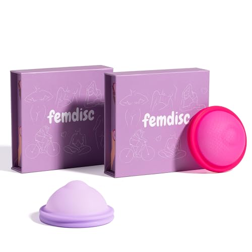 femdisc Menstruationsscheiben classic | wiederverwendbar | 12h Schutz | freihändiges Entleeren | medizinisches Silikon | für leichte & starke Periode | geeignet für Periodensex (Regular & Small)