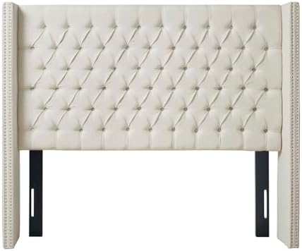 Madison Park Amelia Upholstered Headboard | Nail Head Trim Wingba...