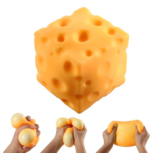 3.93 Inch Huge Cheese Squishy Cube – Giant Cheese Block Fidget Toy, Super Soft Slow Rise Sensory Stress Ball, Novelty Squeeze Toy for Adults, Desk Decor Gift - image 1