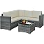 Grey Rattan+ Beige Cushion