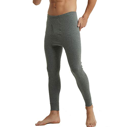 Mens Thermal Underwear Pants Long Johns Bottoms,Midweight Cotton Warm Base Layer Bottom