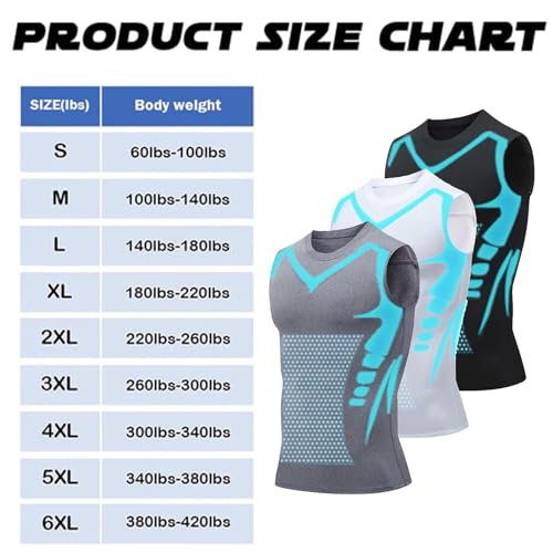 Camisa de compressão Vitaboost, nova versão 2024, colete sem mangas com modelagem iônica para homens
