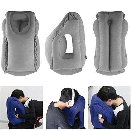 Travesseiro Almofada Viagem Inflável Dobrável Portátil Avião Suporte Encosto Descanso Pescoço Apoio