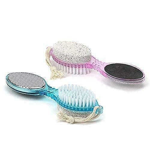 Sapna Sales Pack Of 2 Pedicure Brush For Feet Foot Scrubber 4 In 1 Foot File With Pedicure And Manicure Brush Multi Use Pedicure Paddle Brush (Cleanse, Scrub, File And Buff)