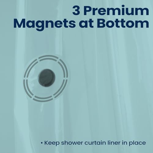 Image of downluxe Shower Curtain Liner, PEVA Plastic Shower Liner with 3 Magnets, 72 inch x 72 inch Waterproof Bathroom Curtain, Blue, 1 Pack