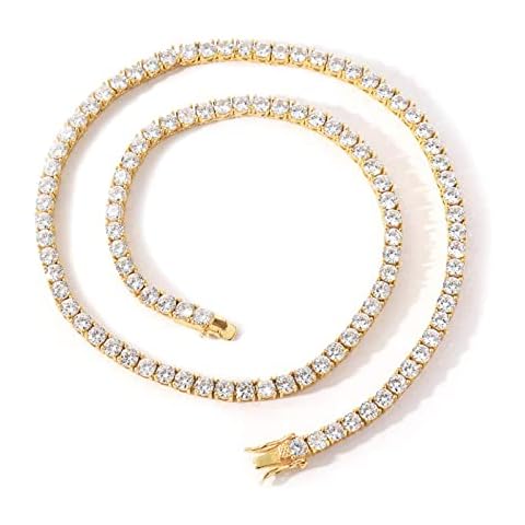 Micky Lee 3mm/4mm/5mm Zircon Tennis Chain Men's Zircon Bracelet Necklace Hip Hop Cover